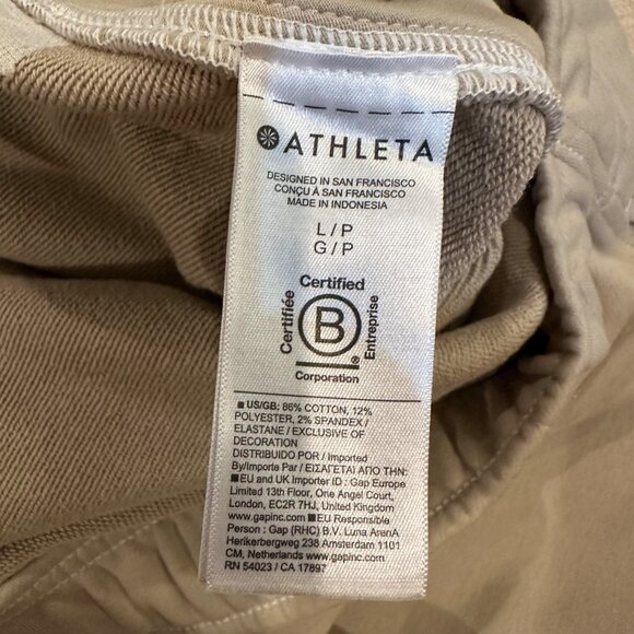 ATHLETA WOMENS TAN WIDE LEG PANTS HEAVY WEIGTH TERRY LARGE NEW - Picture 9 of 10